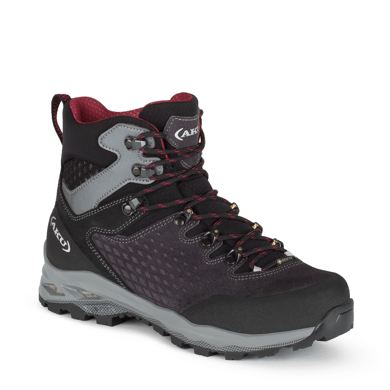 Alterra II GTX Ws: ¡Antracita y Burdeos, aventura asegurada! Diseño cautivador, confort supremo. ¡Camina con estilo, siente la pasión!